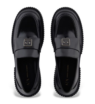 AIX Armani Exchange Čevlji Loafer črne barve