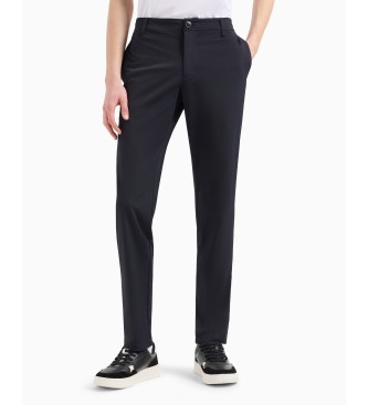 Armani Exchange Pantaloni con logo blu navy