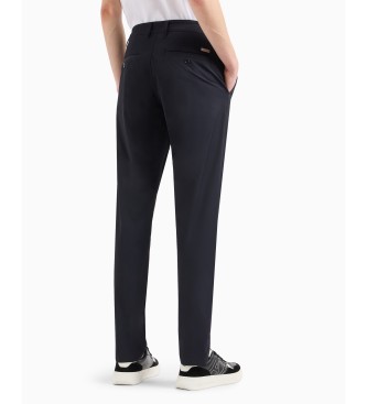 Armani Exchange Pantaloni con logo blu navy