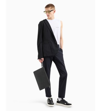 Armani Exchange Pantaloni con logo blu navy