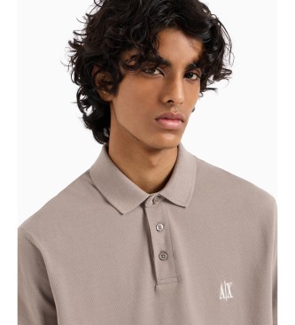 Armani Exchange Polo logotip bež
