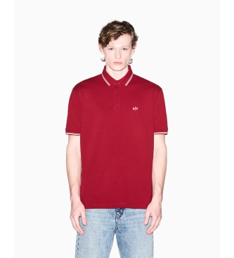 A|X Armani Exchange Polo en maille piqué de coton stretch rouge