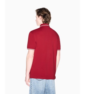 A|X Armani Exchange Polo en maille piqué de coton stretch rouge