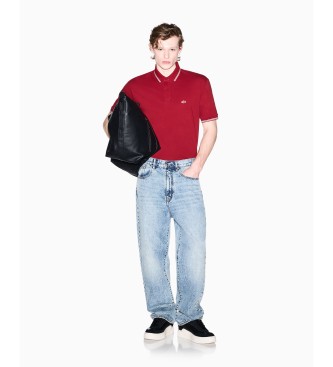 A|X Armani Exchange Polo en maille piqué de coton stretch rouge