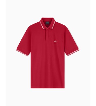 A|X Armani Exchange Polo en maille piqué de coton stretch rouge