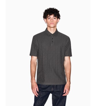 Armani Exchange Grey printed polo shirt