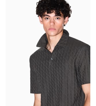 Armani Exchange Grey printed polo shirt