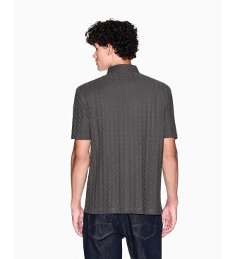 Armani Exchange Grey printed polo shirt