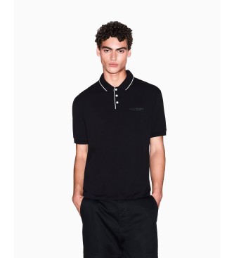 Armani Exchange Black elastic polo shirt