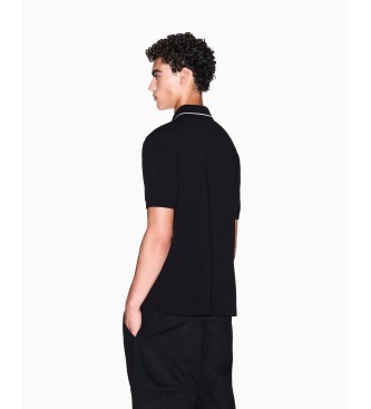 Armani Exchange Black elastic polo shirt