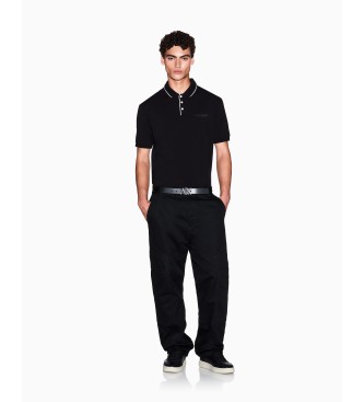 Armani Exchange Black elastic polo shirt