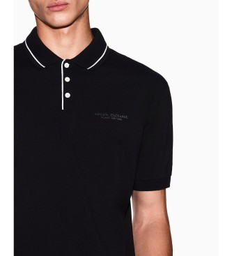 Armani Exchange Black elastic polo shirt