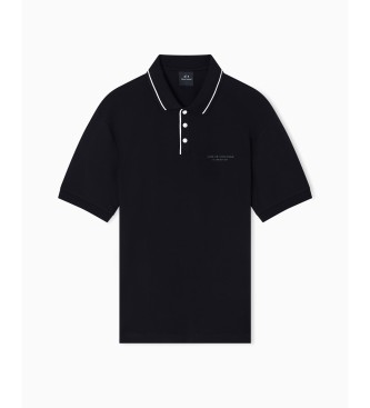 Armani Exchange Black elastic polo shirt