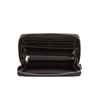 Armani Exchange Black coated fabric wallet