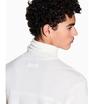 AIX Armani Exchange Želvasti pulover bele barve