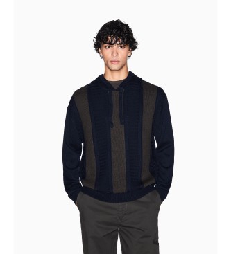 A|X Armani Exchange Pull � capuche � bloc bleu marine