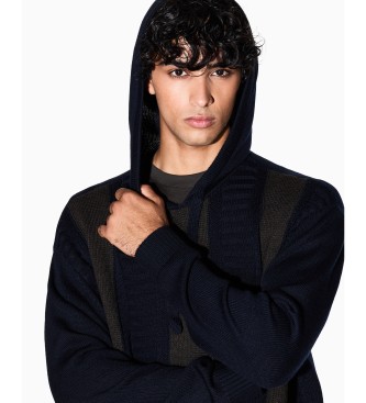 A|X Armani Exchange Pull � capuche � bloc bleu marine