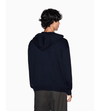 A|X Armani Exchange Pull � capuche � bloc bleu marine
