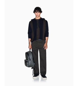 A|X Armani Exchange Pull � capuche � bloc bleu marine