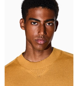 A|X Armani Exchange Pull en laine et coton jaune