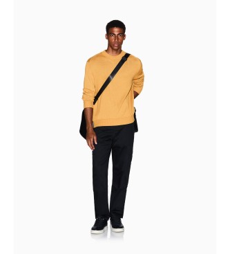 A|X Armani Exchange Pull en laine et coton jaune