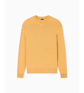 A|X Armani Exchange Pull en laine et coton jaune