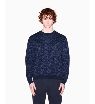 A|X Armani Exchange Navy jacquard jersey