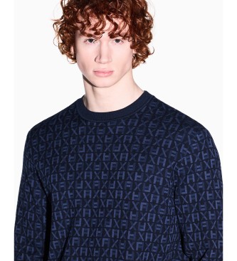A|X Armani Exchange Navy jacquard jersey