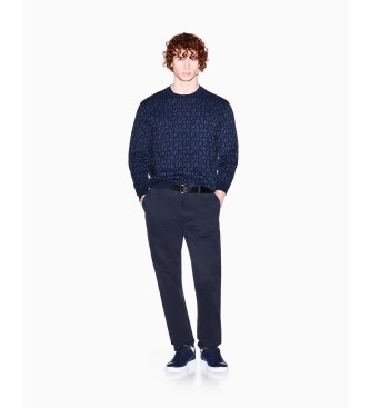 A|X Armani Exchange Navy jacquard jersey