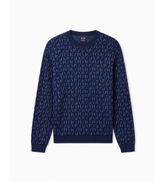 A|X Armani Exchange Navy jacquard jersey