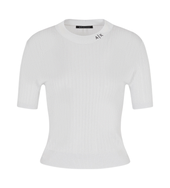 Armani Exchange Kortrmet t-shirt med rund hals, hvid