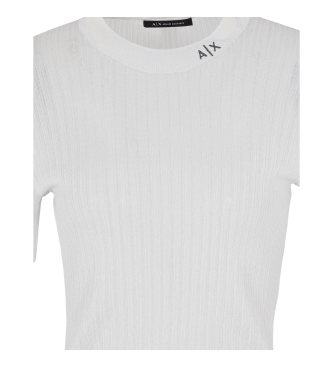 Armani Exchange Kortrmet t-shirt med rund hals, hvid