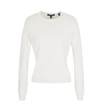 Armani Exchange Maglione aderente con monogramma bianco jacquard