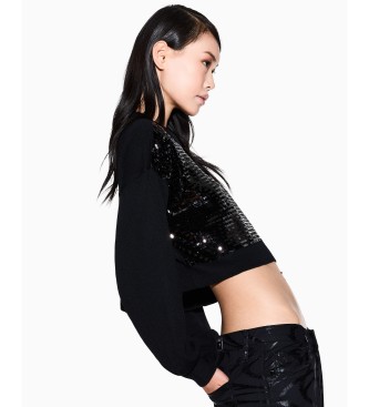 A|X Armani Exchange Camisola preta com lantejoulas