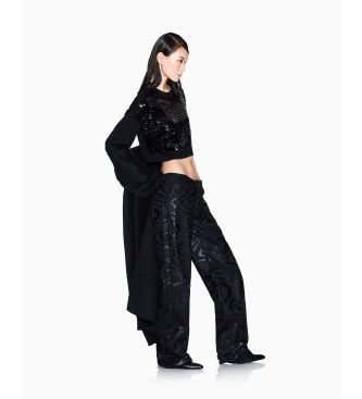 A|X Armani Exchange Camisola preta com lantejoulas