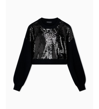 A|X Armani Exchange Camisola preta com lantejoulas