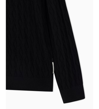 AIX Armani Exchange Pulover z logotipom črn