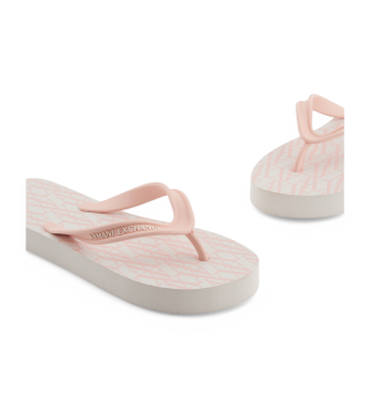 Armani Exchange Pink logo flip flops 