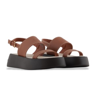 Armani Exchange Rosa Saffiano-Sandalen