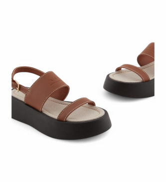 Armani Exchange Pink Saffiano Sandals