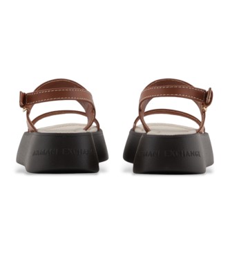 Armani Exchange Rosa Saffiano-Sandalen