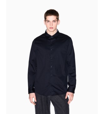 A|X Armani Exchange Granatowa satynowa koszula