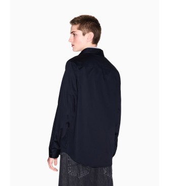 A|X Armani Exchange Granatowa satynowa koszula