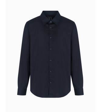 A|X Armani Exchange Granatowa satynowa koszula
