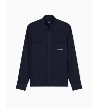 Armani Exchange Skjorta med fickor marinbl
