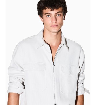 A|X Armani Exchange Full Zip shirt off-white