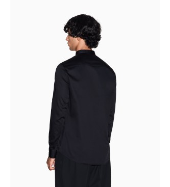 A|X Armani Exchange Koszula z kołnierzykiem mandarynkowym czarna