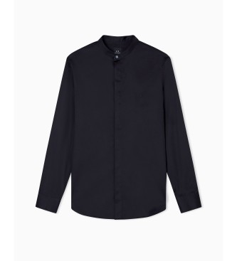 A|X Armani Exchange Koszula z kołnierzykiem mandarynkowym czarna