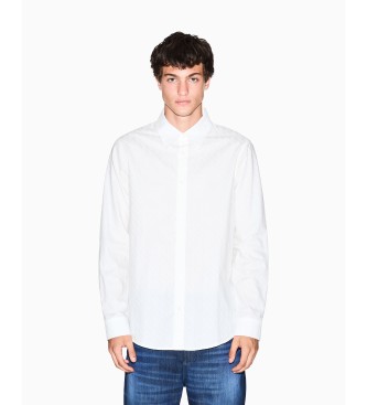 Armani Exchange Srajca z logotipom Jacquard bela