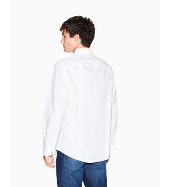 Armani Exchange Srajca z logotipom Jacquard bela